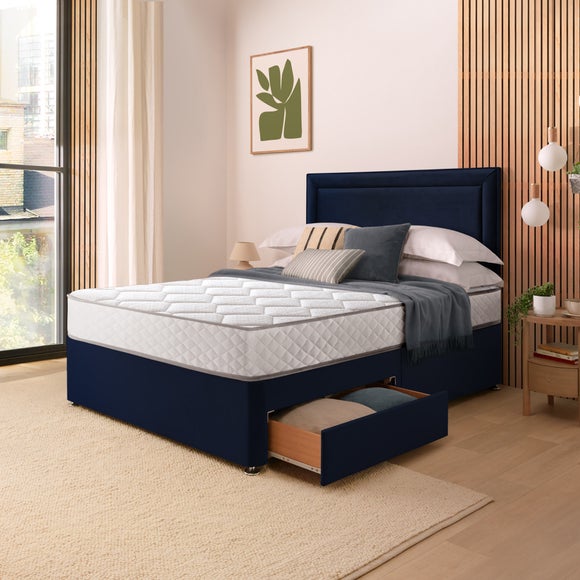 Silentnight Divan Set with Malvern Headboard and 800 Pocket Spring Memory Foam Mattress