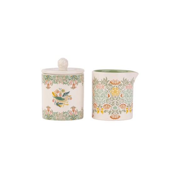 William Morris At Home Kitchen Garden Sugar Bowl and Creamer Jug Set