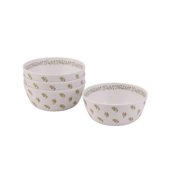 William Morris At Home Fruit Set of 4 Melamine Cereal Bowls