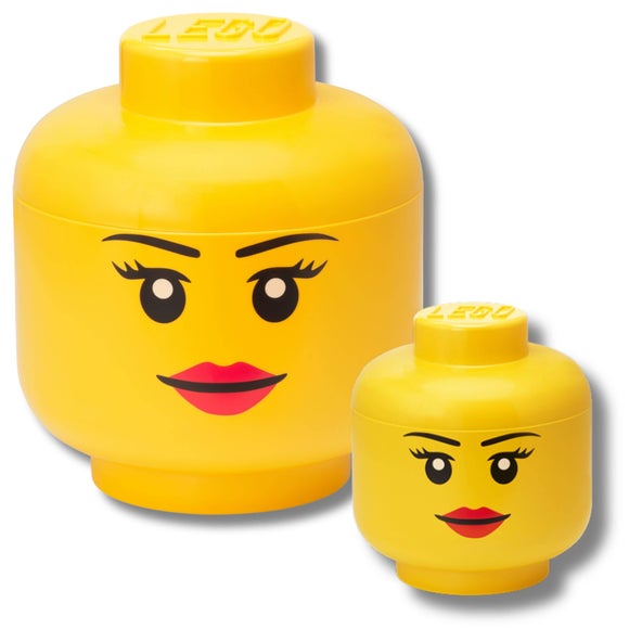 LEGO Set of 2 Girl Head Storage Boxes