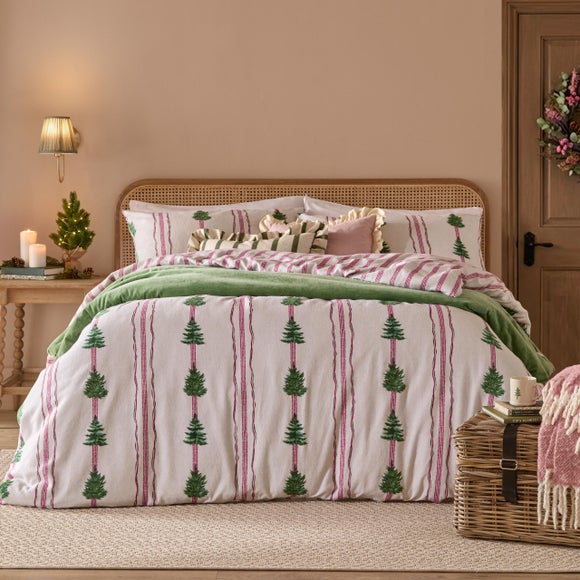 Wylder Spruce Stripe 100 Brushed Cotton Duvet Cover & Pillowcase Set