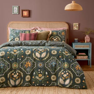 Furn. Ember Polycotton Duvet Cover & Pillowcase Set