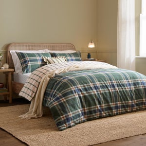 Wylder Nature Braemar Check 100 Cotton Duvet Cover And Pillowcase Set