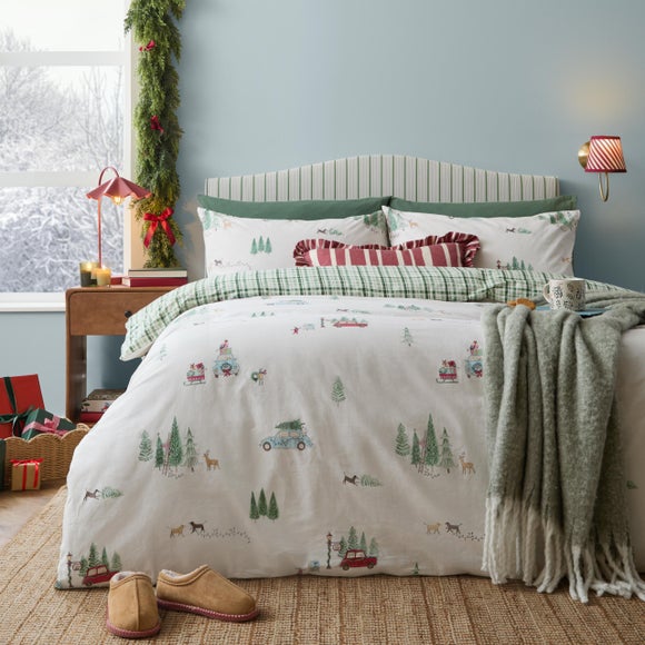 View Wylder Christmas Tree Lane 100 Cotton Duvet Cover & Pillowcase Set View Wylder Christmas Tree Lane 100 Cotton Duvet Cover & Pillowcase Set