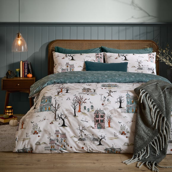 furn. Ghost Town Polycotton Duvet Cover & Pillowcase Set