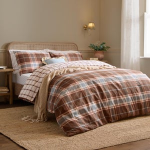 Wylder Nature Braemar Check 100 Cotton Duvet Cover And Pillowcase Set