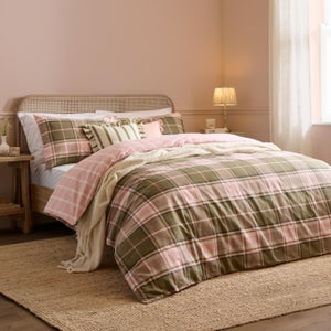Wylder Nature Braemar Check 100 Cotton Duvet Cover And Pillowcase Set