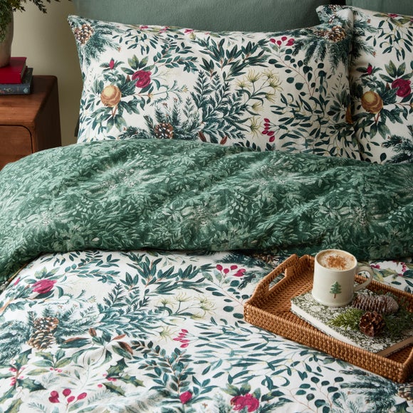 Photo 2 of Wylder Winter Foliage 100 Brushed Cotton Duvet Cover & Pillowcase Set Photo 2 of Wylder Winter Foliage 100 Brushed Cotton Duvet Cover & Pillowcase Set