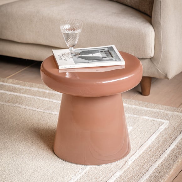 Return - Ambrose Side Table, Coral & Glass