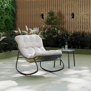Porto Steel Rocking Chair With Cushions