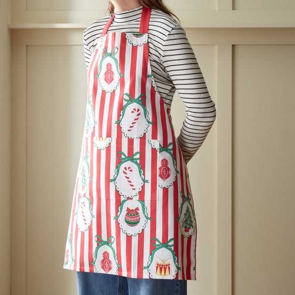 Catherine Lansfield Christmas Vintage Stripe Apron
