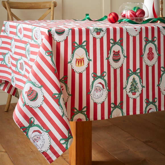 Photo 2 of Catherine Lansfield Christmas Vintage Stripe Tablecloth Photo 2 of Catherine Lansfield Christmas Vintage Stripe Tablecloth