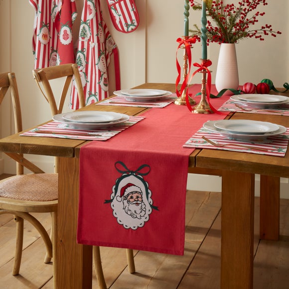 Catherine Lansfield Christmas Vintage Stripe Table Runner