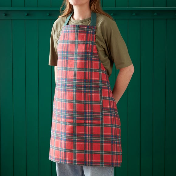 Catherine Lansfield Christmas Tartan Check Apron