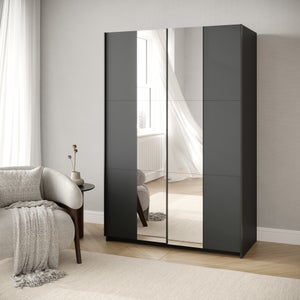 Jax 120cm Sliding Wardrobe With 2 Mirrors