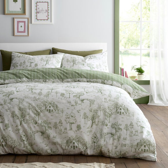 Fusion Woodland Toile Polycotton Duvet Cover & Pillowcase Set