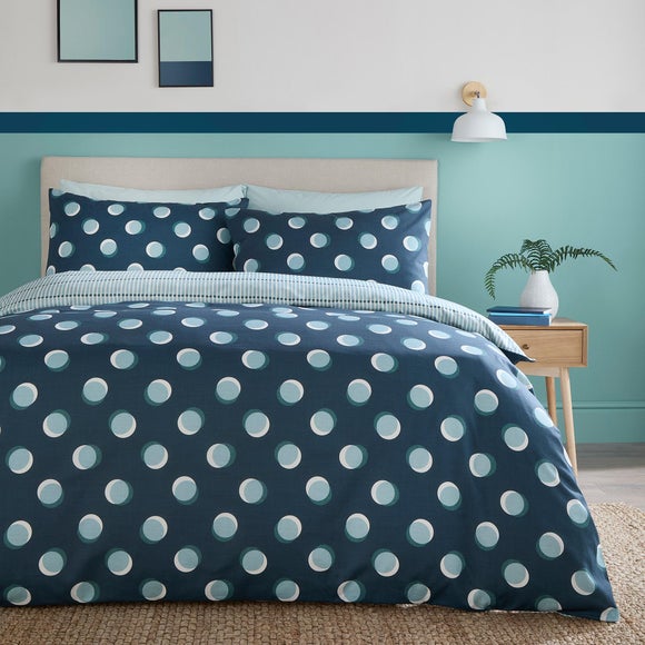 Fusion Polka Spot Polycotton Duvet Cover & Pillowcase Set