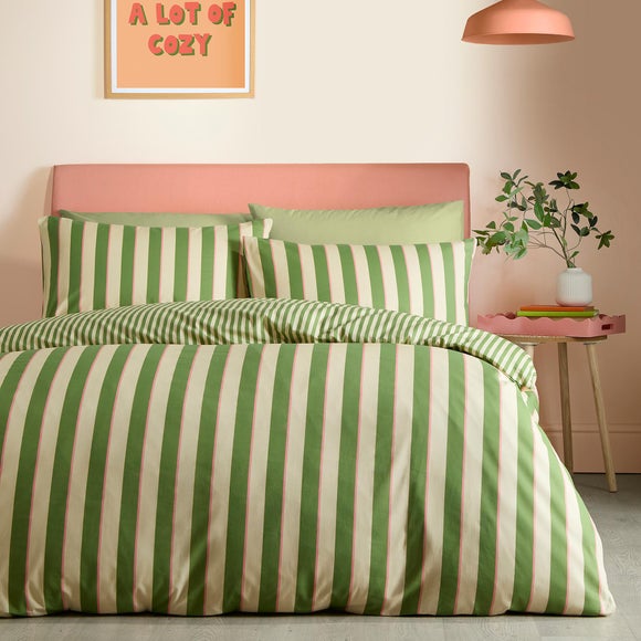 Fusion Bold Stripe Polycotton Duvet Cover & Pillowcase Set
