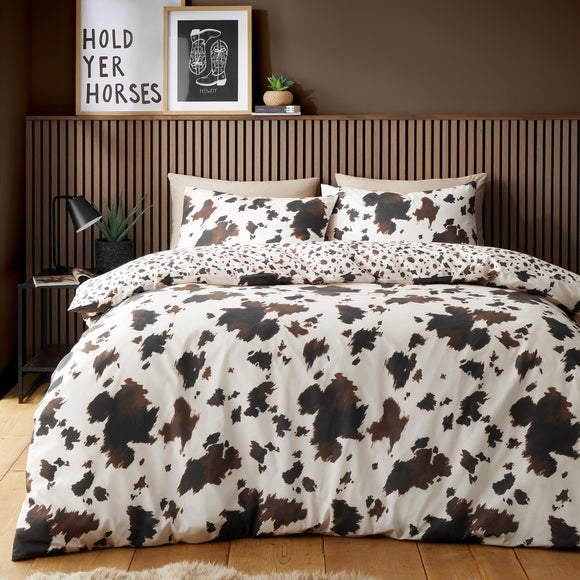 Fusion Cow Print Polycotton Duvet Cover & Pillowcase Set