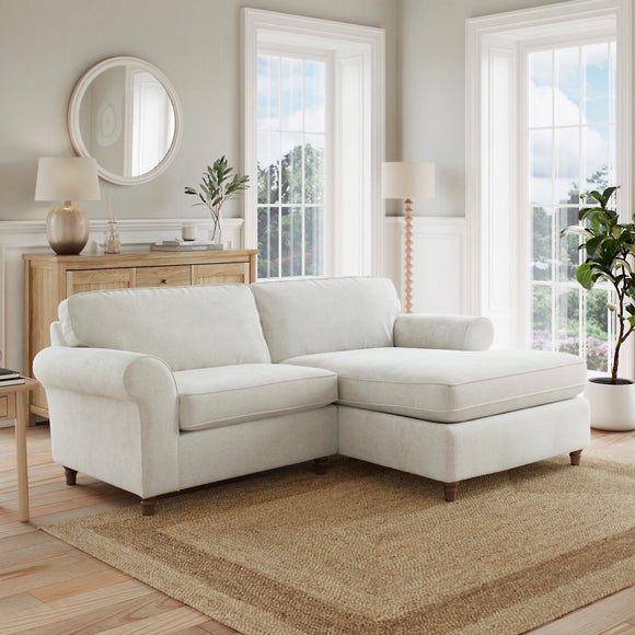 Flori Chenille Soft Texture Corner Chaise Sofa