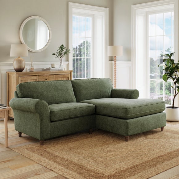 Flori Chenille Soft Texture Corner Chaise Sofa