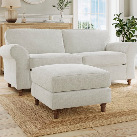 View Flori Chenille Soft Texture Footstool
