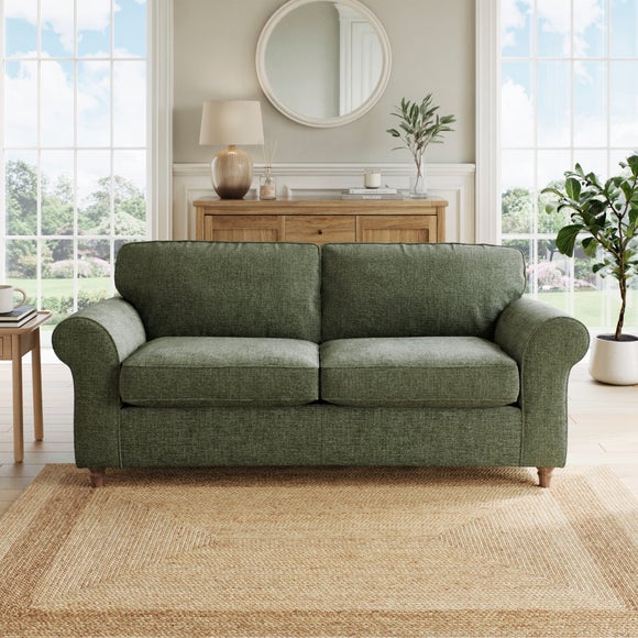 Flori Chenille Soft Texture 3 Seater Sofa