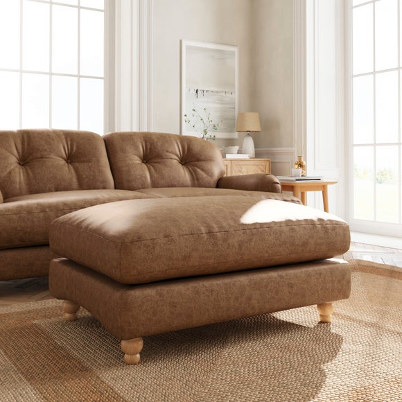 Martha Arizona Faux Leather Footstool