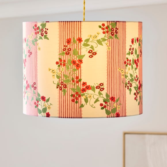 Striped Floral Trails Easy Fit Drum Lamp Shade