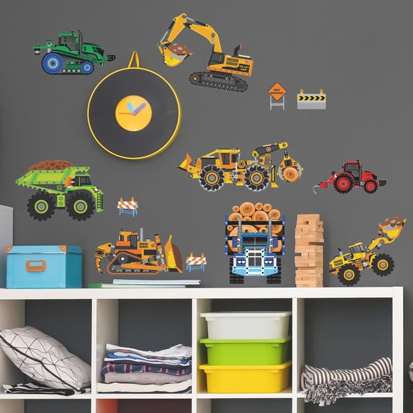 Speed Limit Construction Vehicles Wall Stickers