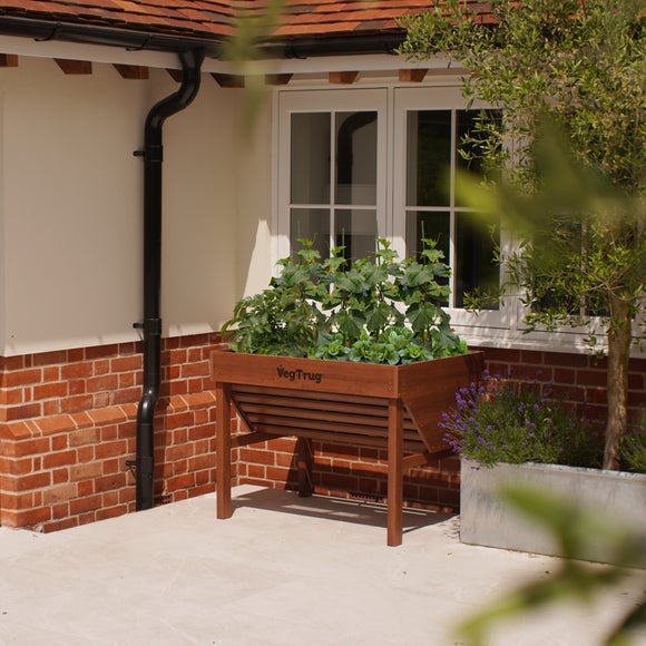 View Vegtrug Aluminium 1m Teak Bed Planter View Vegtrug Aluminium 1m Teak Bed Planter
