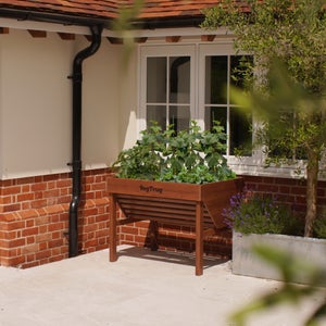 Vegtrug Aluminium 1m Teak Bed Planter