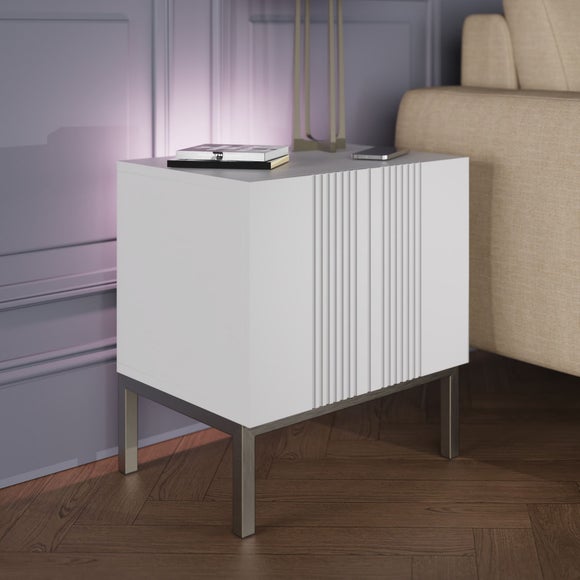 Return - Iona Lamp Table, White
