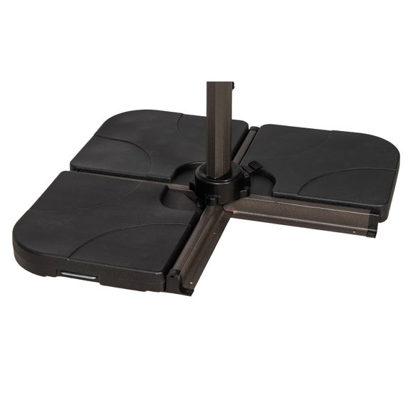 Return - Water Fillable Cross Stand Cantilever Quarter Parasol Base, Black