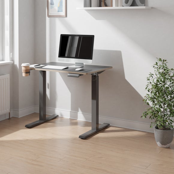Return - Gino Compact Height Adjustable Desk, Black