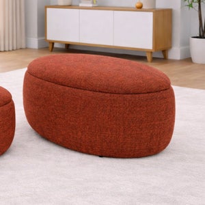 Westhill Chenille Large Oval Storage Footstool