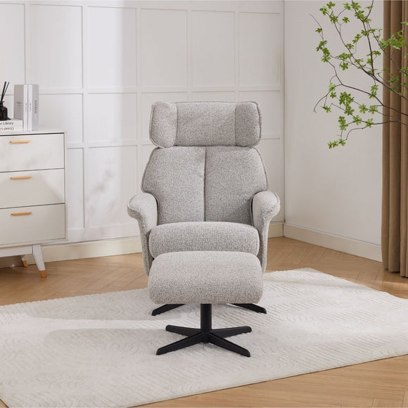Photo 3 of Gretna Chenille Swivel Chair With Footstool Photo 3 of Gretna Chenille Swivel Chair With Footstool