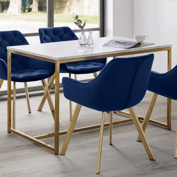 Return - Scala 4 Seater Rectangular Dining Table, Gold