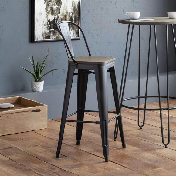 Return - Grafton Set Of 2 Bar Stools, Metal, Natural