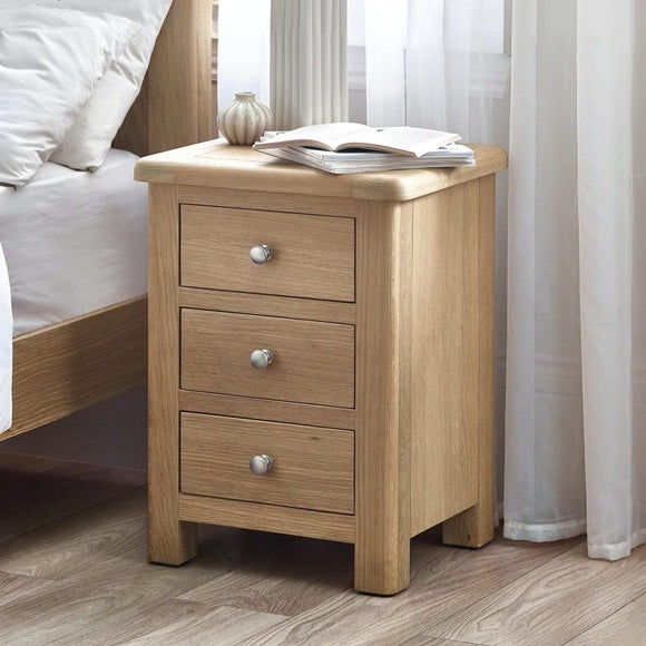 Return - Memphis 3 Drawer Bedside Table- Brown