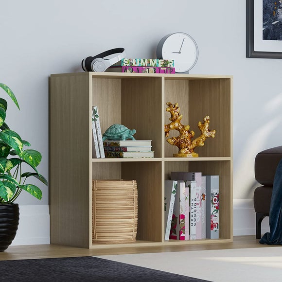 Return - Vida Designs Durham 2x2 Cube Storage Unit, Oak Brown