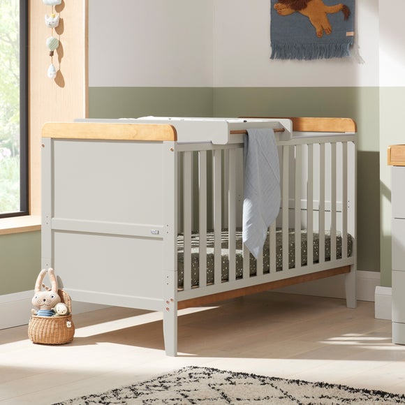 Return - Tutti Bambini Rio Cot Bed with Cot Top Changer and Mattress, Dove Grey