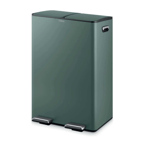 Return - Tower 60L Recycling Pedal Bin, Green