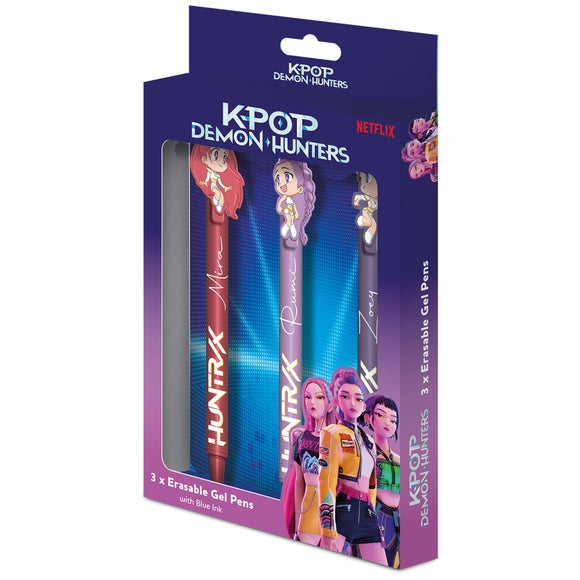 K-Pop Demon Hunters Pack of 3 Erasable Gel Pens