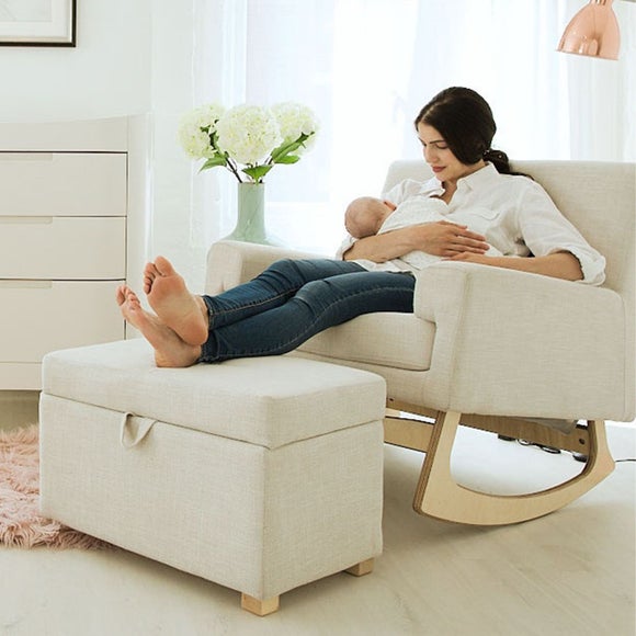 Gaia Baby Serena Textured Nursing Chair & Footstool Set