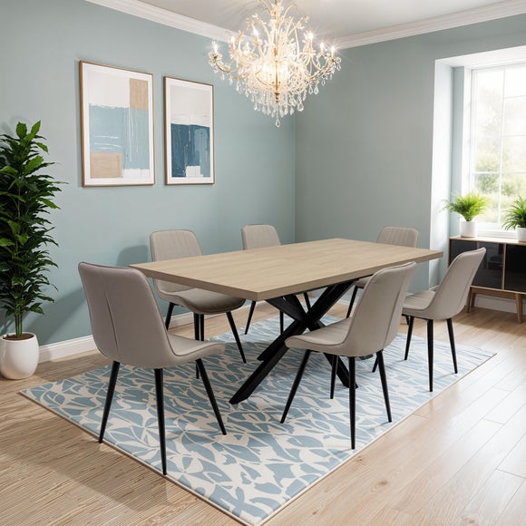 Dalton Extendable Dining Table with 6 Richmond Faux Leather Dining Chairs