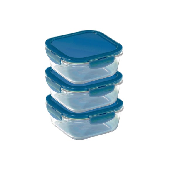 LocknLock Set of 3 Eco Ovenglass Round Food Containers