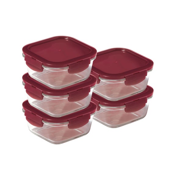 LocknLock Set of 5 Eco Ovenglass Round Food Containers