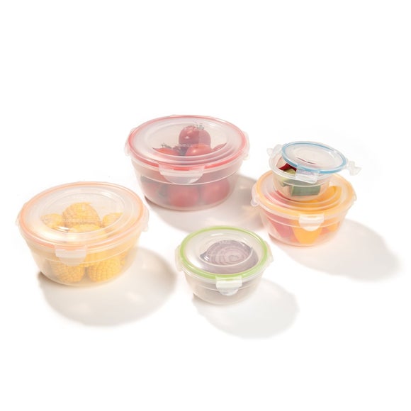 LocknLock Set of 5 Nestable Round Food Containers