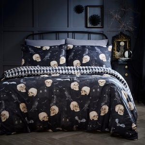 Fusion Gothic Skulls Polycotton Duvet Cover & Pillowcase Set